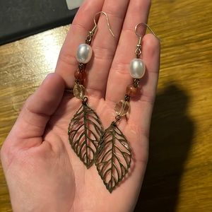 Vintage leaf earrings